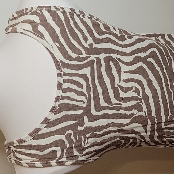 Ann Taylor Loft zebra print tank top womens size M - Picture 6 of 8